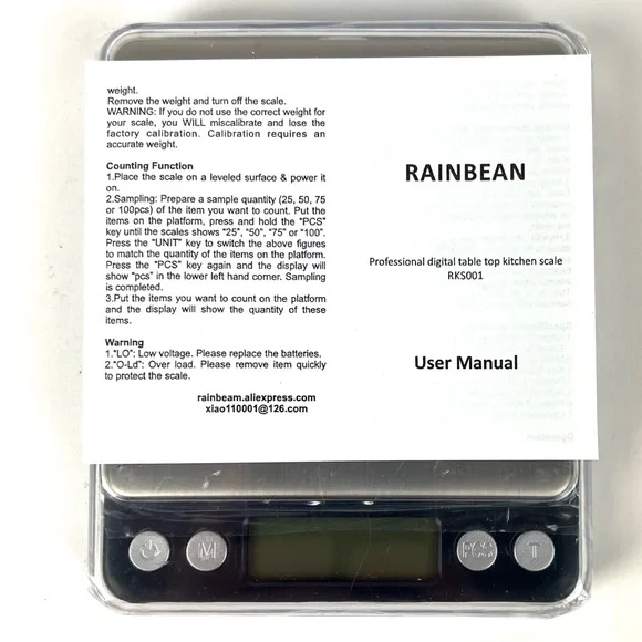 Rainbean 3KG Food Kitchen Scale Digital Grams & Ounces 5" X 4" - Picture 4 of 7